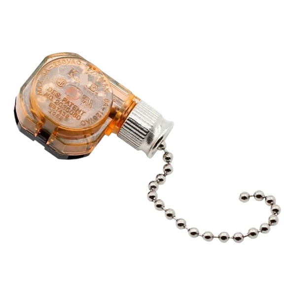 3 Speed Pull Chain Control Brass 4 Wire Ceiling Fan Chain Switch(Silver Chain)