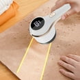 thumbnail image 1 of ​3-Speed Rechargeable Fabric Shaver with Led Display, Safety Stainless Steel Blade Multi-Surface Lint Remover for Sweaters Blankets Upholstery (White), 1 of 6