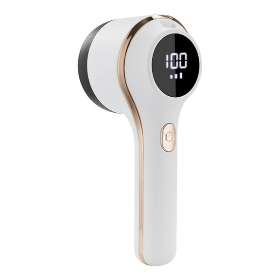 3-Speed Rechargeable Fabric Shaver with LED Display - Cordless Sweater Defuzzer, Clothes Lint & Fuzz Remover for Home Use ( White )