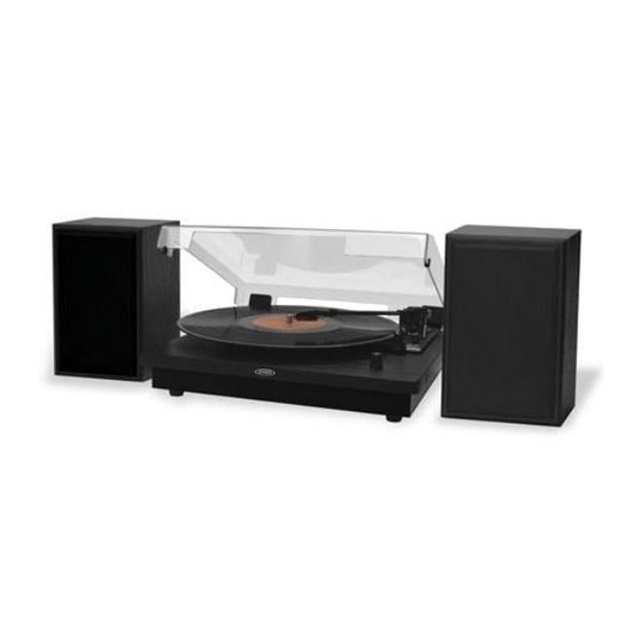 Black Belt Drive Stereo Turntable with Bluetooth and Speakers
