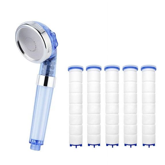 3-Speed Water Outlet Mode High Quality Residual Removal PP Sediment Cartridge Filtered Shower Head Filter Pure Shower (blue  white)