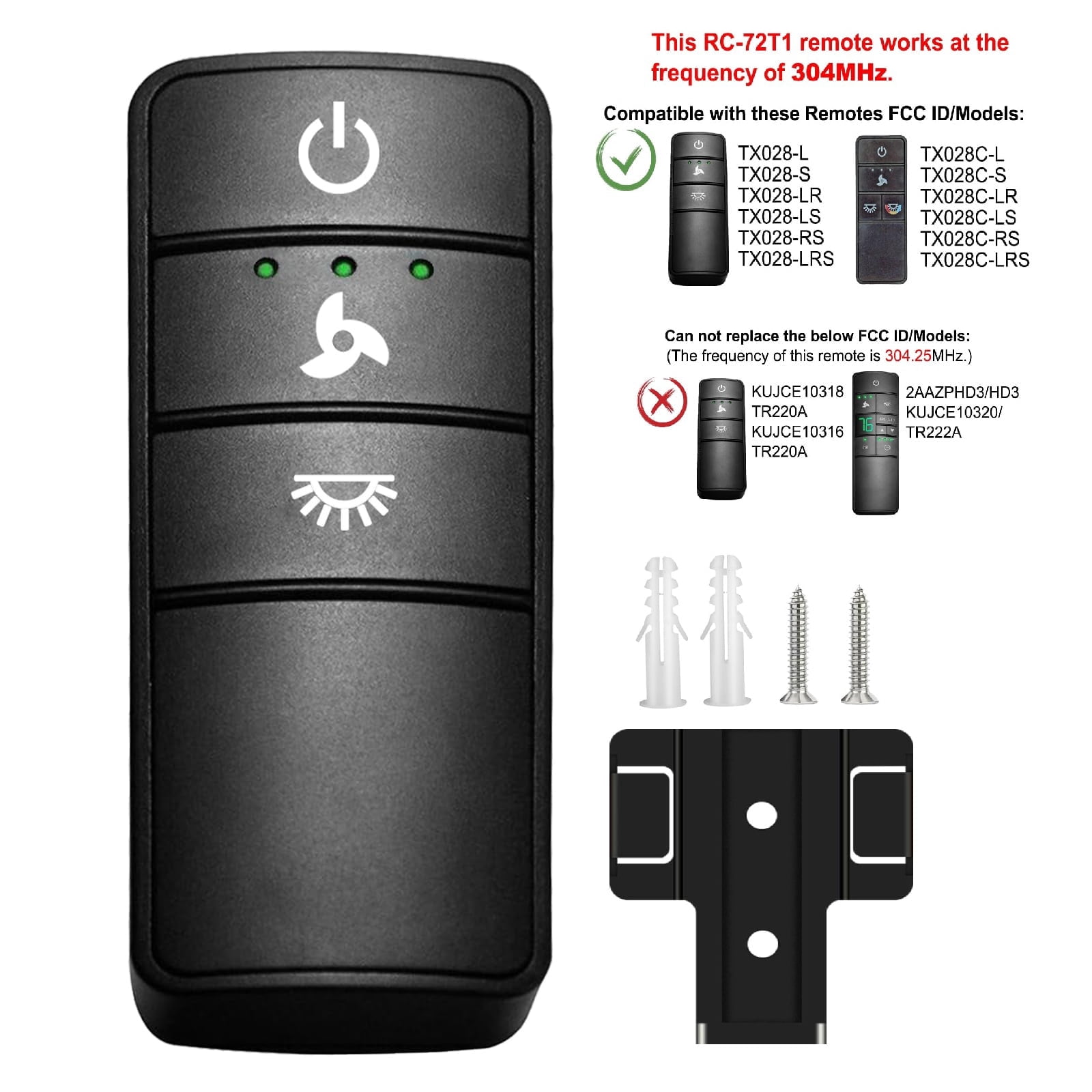 COREBAY 3 Speeds Ceiling Fan Remote TX028C-S / TX028C-L + more ...
