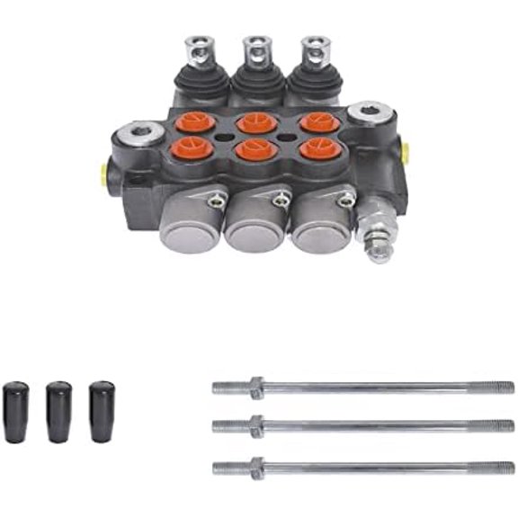 3 Spool Hydraulic Control Valve Double Acting Control Monoblock Valve for Tractor Loader, 13GPM 3600 PSI SAE Ports$$Plumbing & HVAC