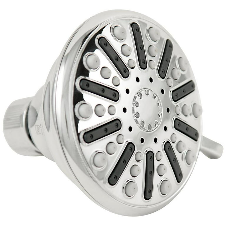 6-Spray 3.5 in. Single Wall Mount Fixed Shower Head in Chrome 6-Spray 3.5 in. Single Wall Mount Fixed Shower Head in Chrome
