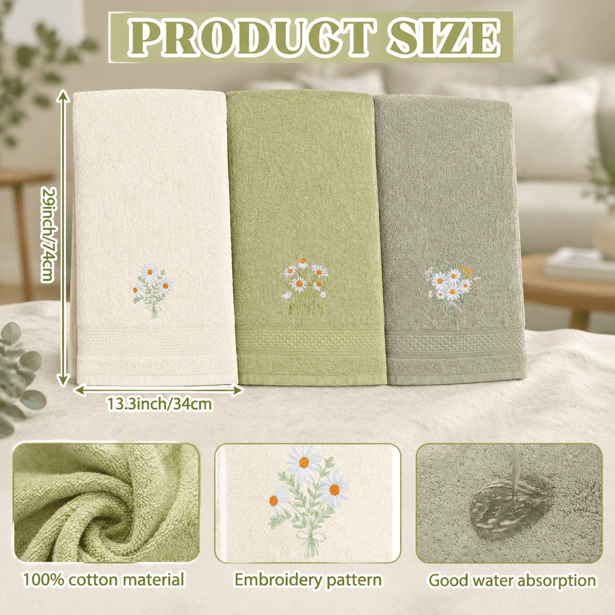 Spring Flower Simpl 3 Spring Flhand Towels Flowers Boho Bath - Walmart.com