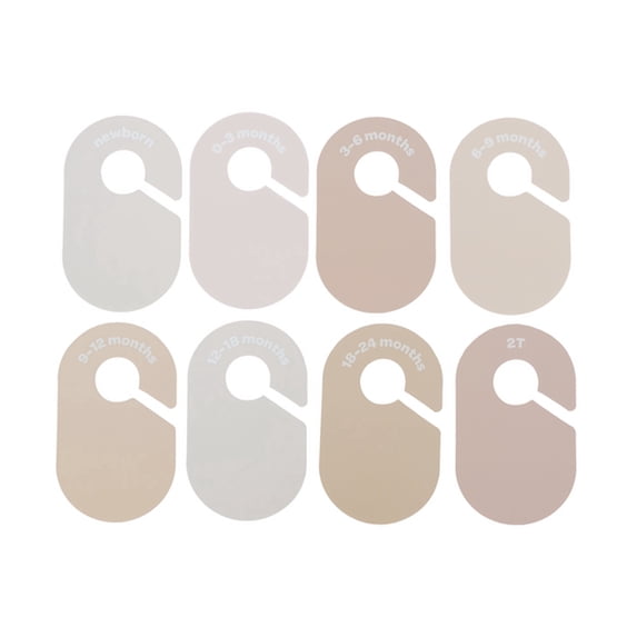 3 Sprouts Baby Closet Dividers (Newborn to 24 Months) – Set of 8 - Neutral