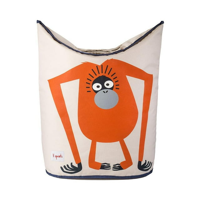 3 Sprouts Baby Laundry Hamper Storage Basket Nursery Organizer, Orangutan