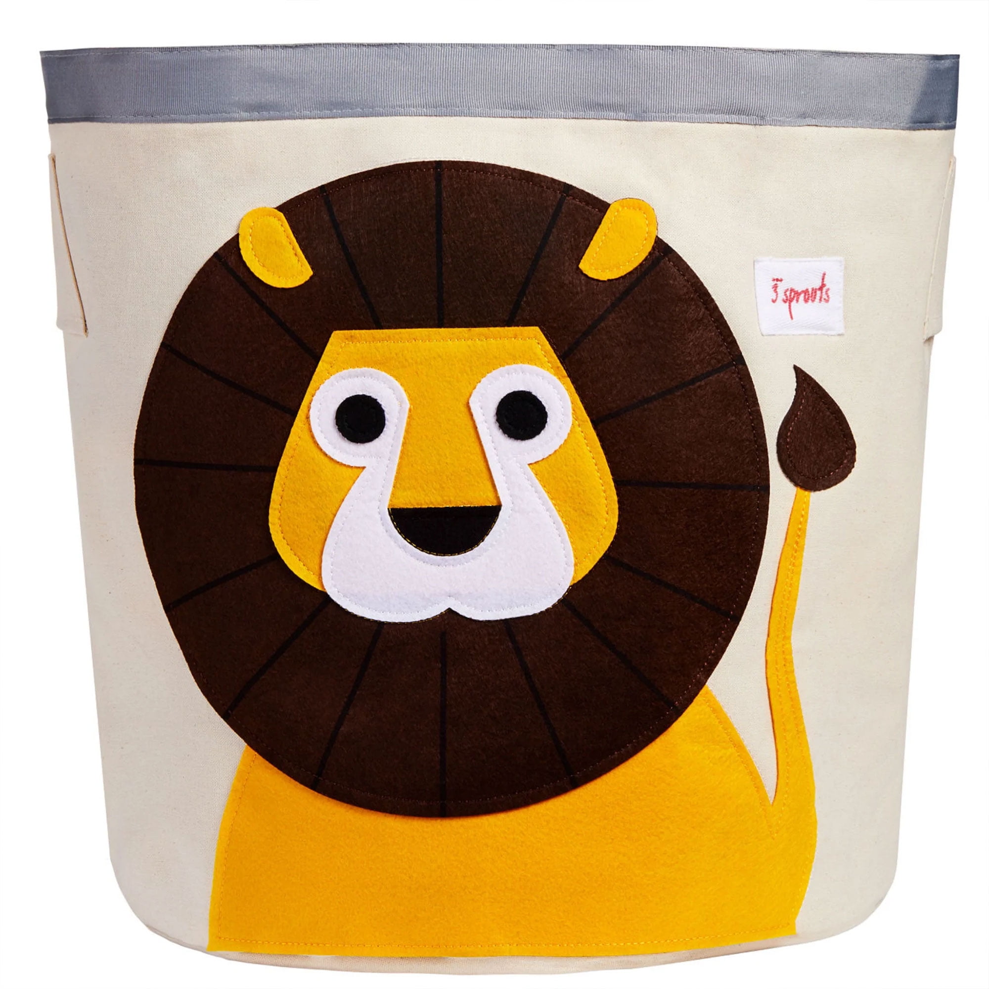 Collapsible Lion Canvas 17'' Kids Storage Bin with Handles