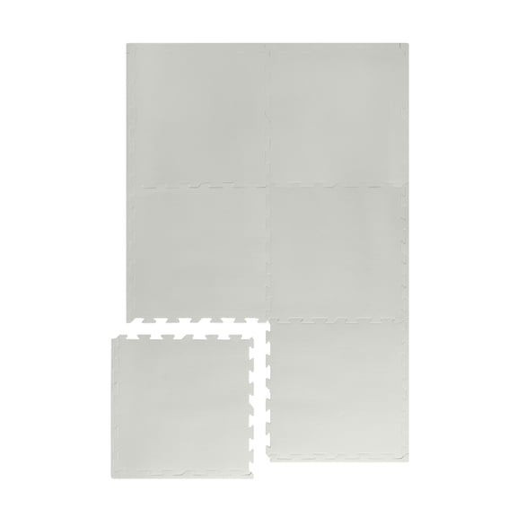 3 Sprouts Foam Puzzle Play Mat with Interlocking EVA Tiles for Toddlers, Babies and Kids in Grey