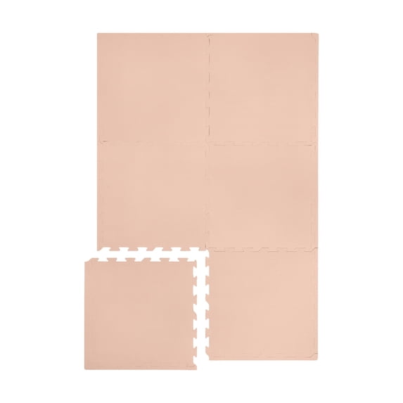 3 Sprouts Foam Puzzle Play Mat with Interlocking EVA Tiles for Toddlers, Babies and Kids in Hazelnut
