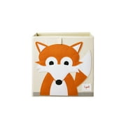 3 Sprouts Kids Childrens Foldable Fabric Storage Cube Bin Box, Orange Fox Design