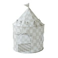 thumbnail image 1 of 3 Sprouts Kids Play Tent Playhouse Castle with Recycled Fabric for Indoor and Outdoor Games in Checkerboard Beige, 1 of 7
