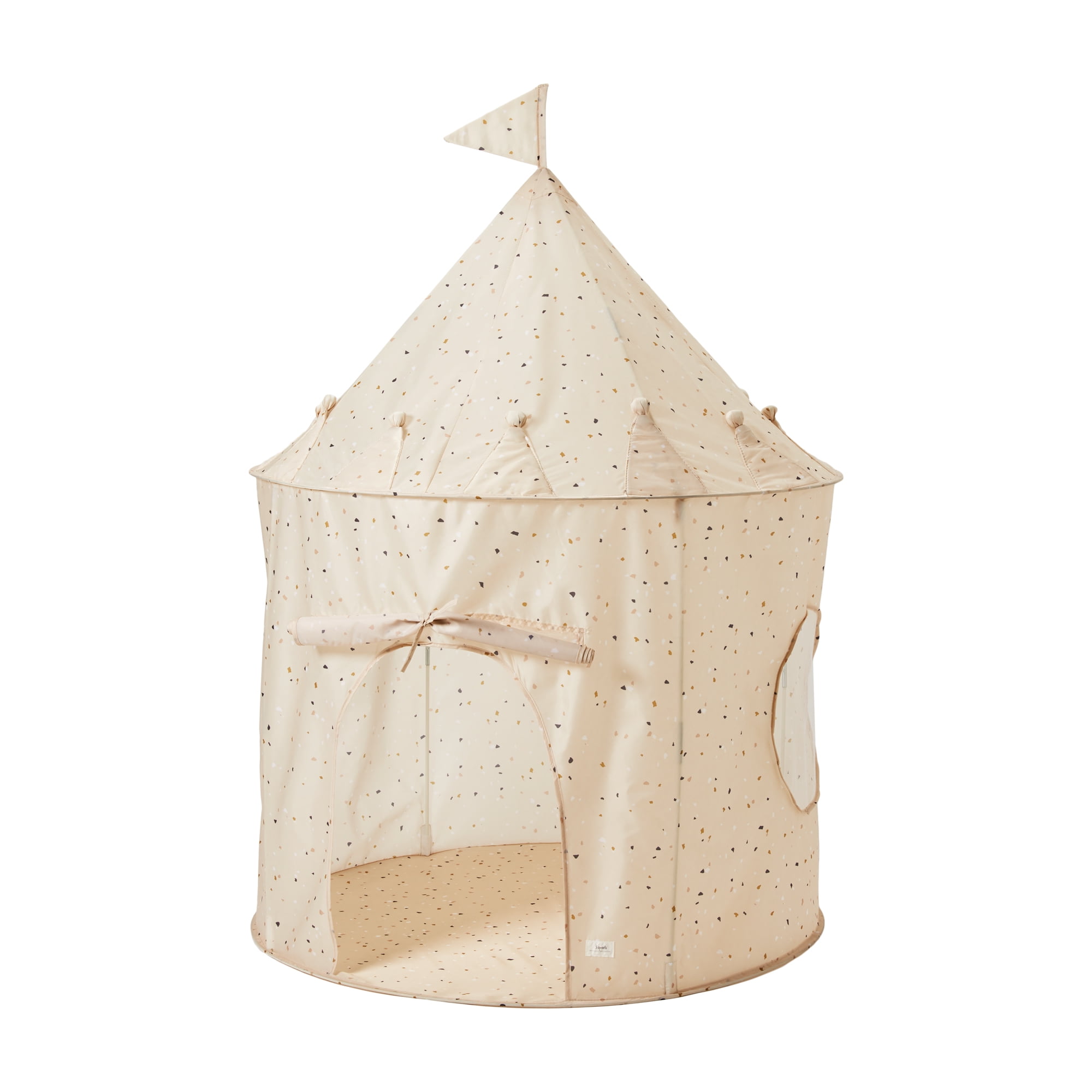 3 Sprouts Kids Play Tent Playhouse Castle with Recycled Fabric for Indoor  and Outdoor Games in Terrazzo Beige 