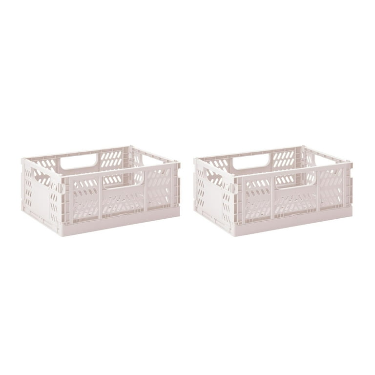  Hommp 4-Pack 15 L Plastic Collapsible Storage Crates, Stackable  Storage Container Basket, Folding Crates Storage : Office Products