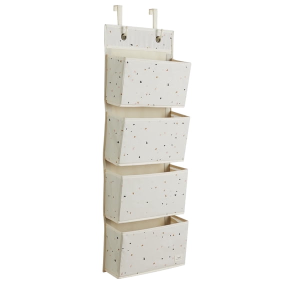 3 Sprouts Over-the-Door Nursery Organizer, Cream Terrazzo