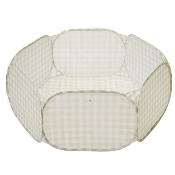 3 Sprouts Recycled Fabric Kids Ball Pit/Gingham/Beige
