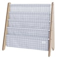 thumbnail image 1 of 3 Sprouts Recycled Fabric Kids Book Rack Storage Bookshelf Organizer in Gingham Blue for Ages 3+, 1 of 4
