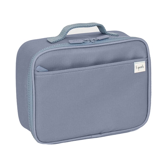 3 Sprouts Recycled Fabric Kids Lunch Bag in Blue – Insulated, Water-Resistant for Children Ages 3+