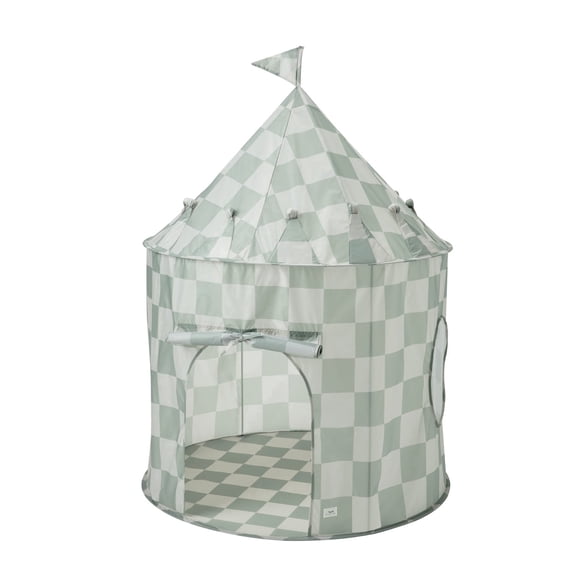 3 Sprouts Kids Play Tent Playhouse Castle with Recycled Fabric for Indoor and Outdoor Games in Checkerboard Green