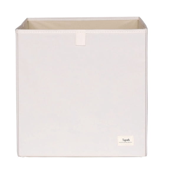 3 Sprouts Recycled Fabric Storage Cube Box Container Organizer - Cream
