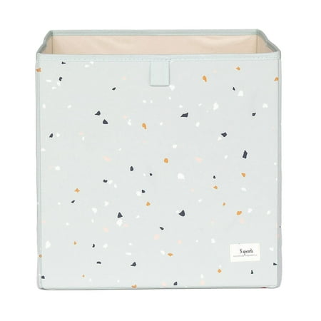 3 Sprouts Recycled Fabric Storage Cube Box Container Organizer - Green Terrazzo