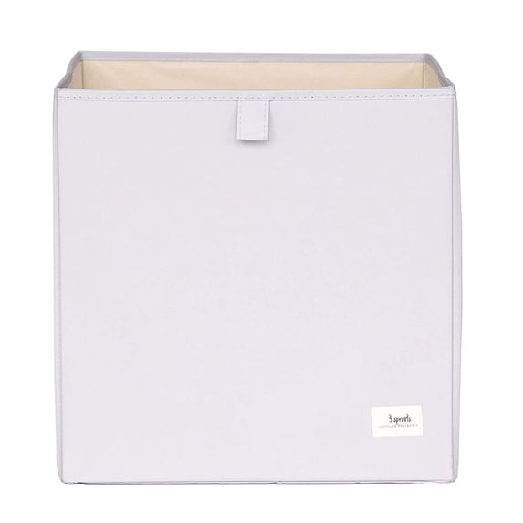 3 Sprouts Recycled Fabric Storage Cube Box Container Organizer - Light gray