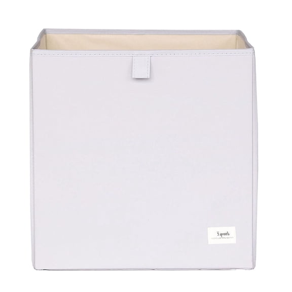 3 Sprouts Recycled Fabric Storage Cube Box Container Organizer - Light gray