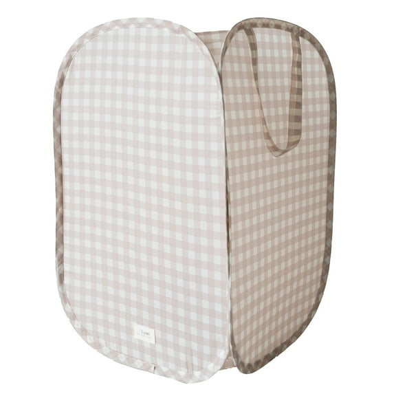 3 Sprouts Recycled Pop-Up Hamper/Gingham/Beige