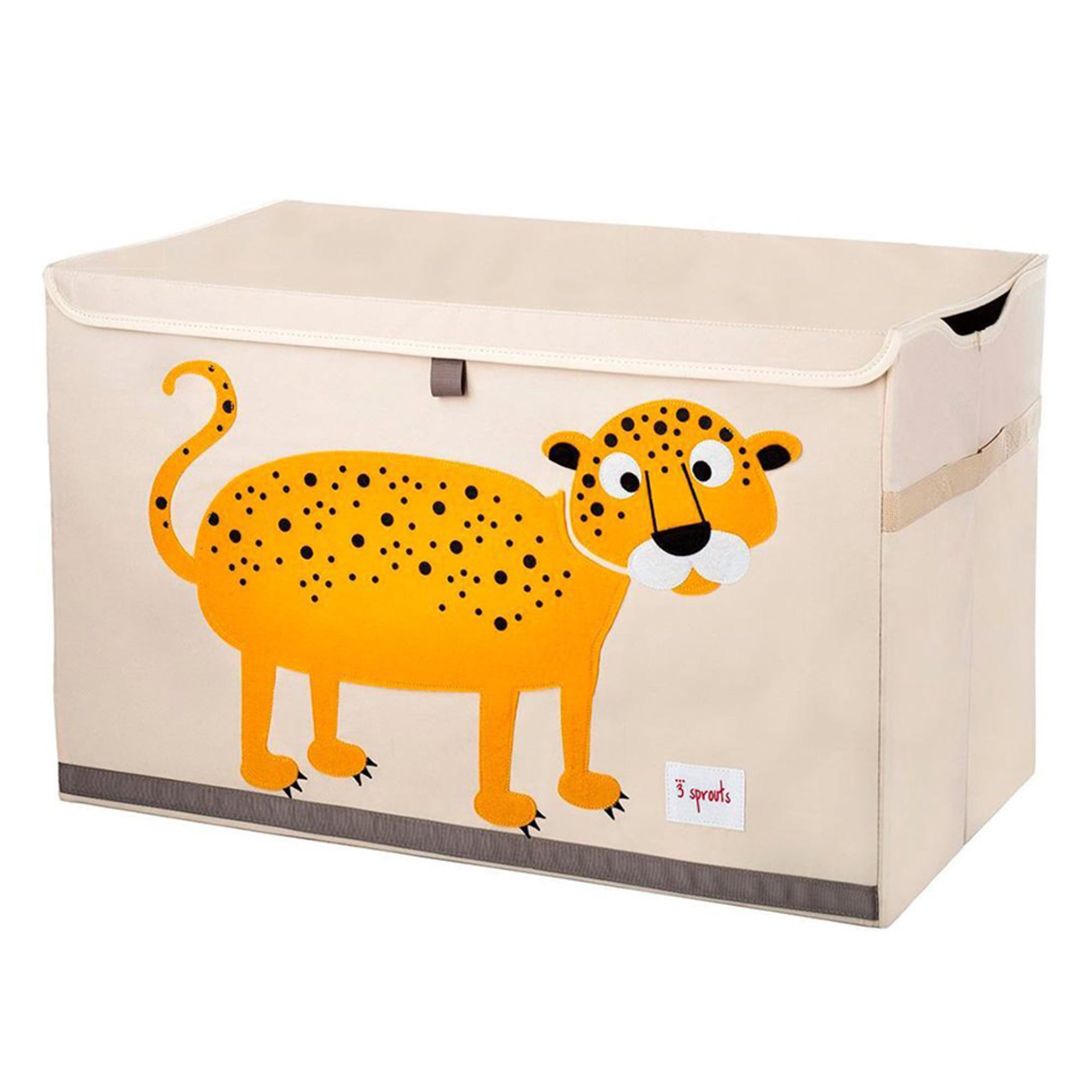 Tan and Orange Leopard Collapsible Toy Chest Storage Bin