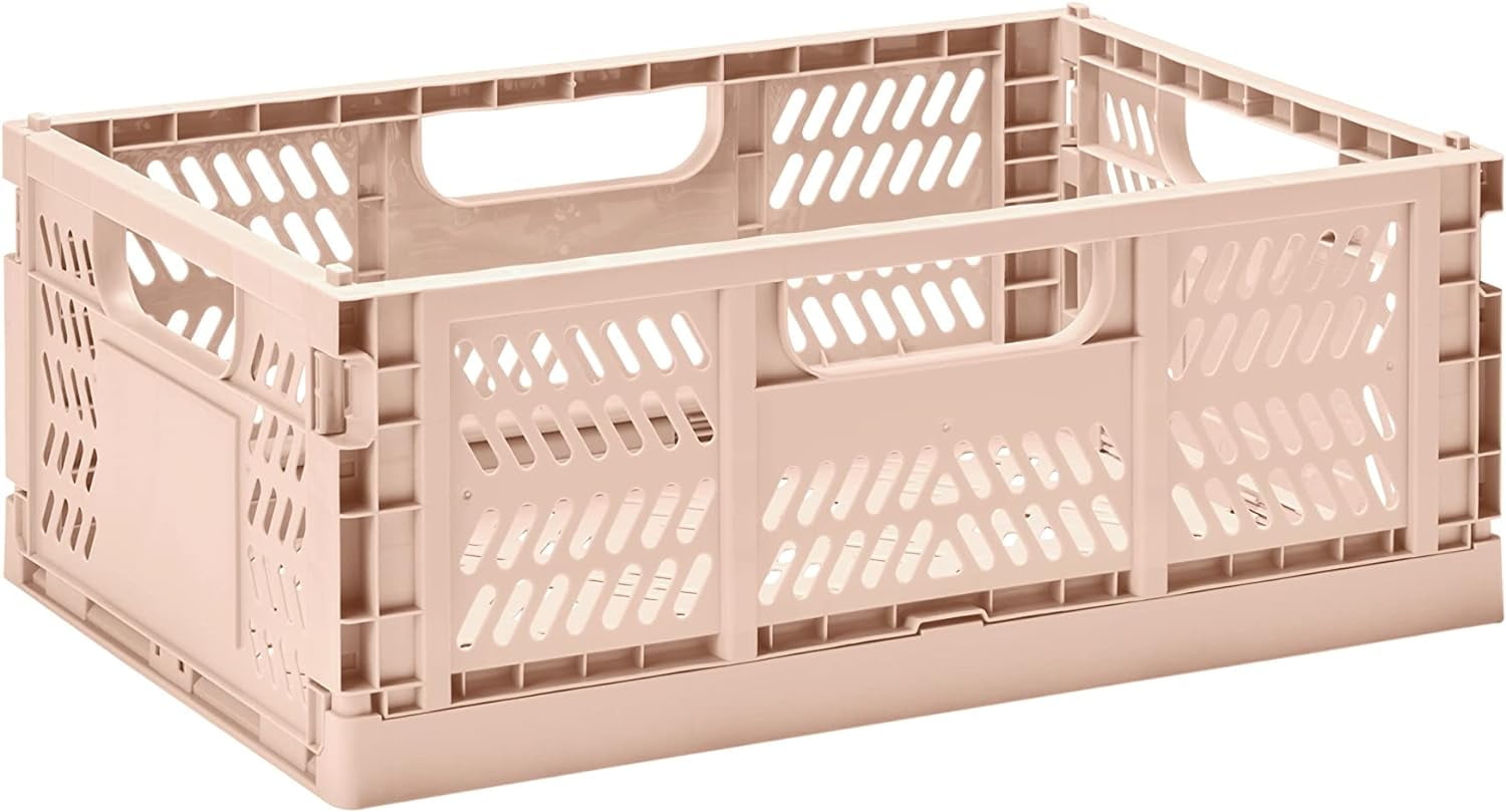 Large Clay Recycled Plastic Folding Storage Crate