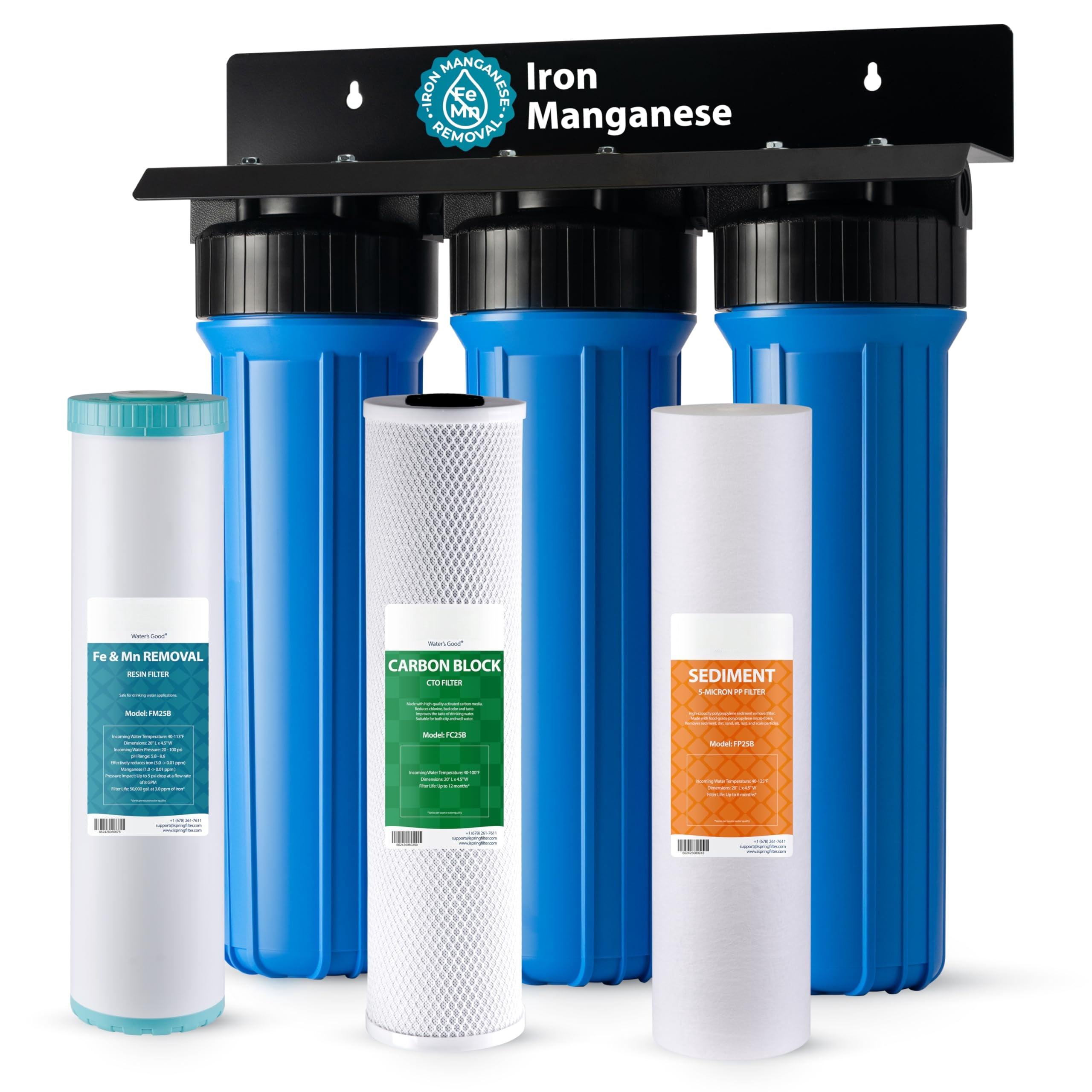 Water Filtration Guide 3-Stage Whole House Water Filter, Iron & Manganese Reduction - Walmart.com