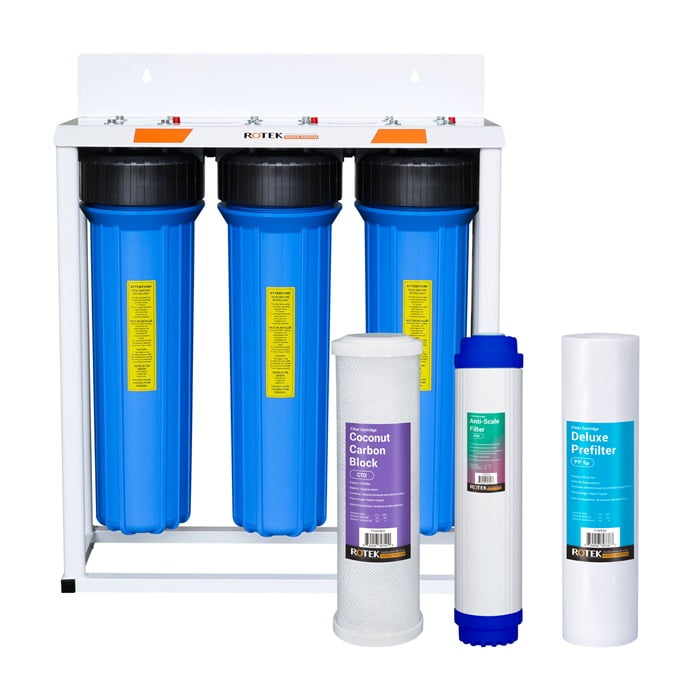 Triple-Stage Blue Whole House Water Filtration System