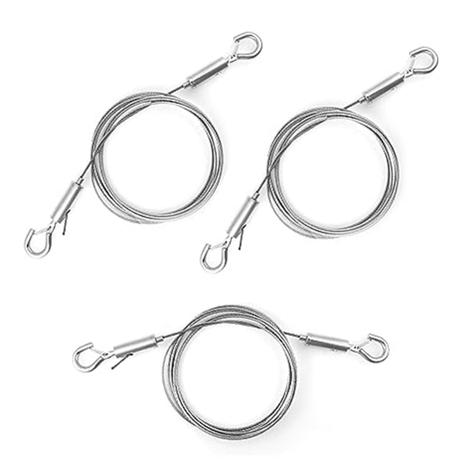 3 Stainless Steel Adjustable Lanyards Clothesline with Hooks Hanging Line  for Picture Frame Planter(Double Hook)