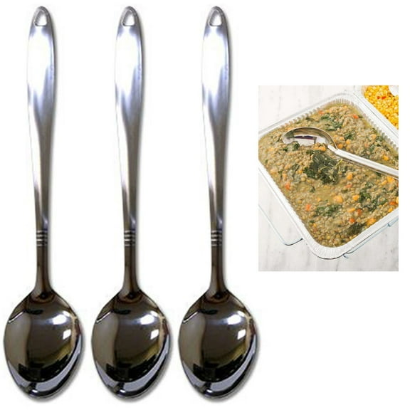 3 Stainless Steel Serving Spoons Event Cooking Utensil Kitchen Tools Perforated