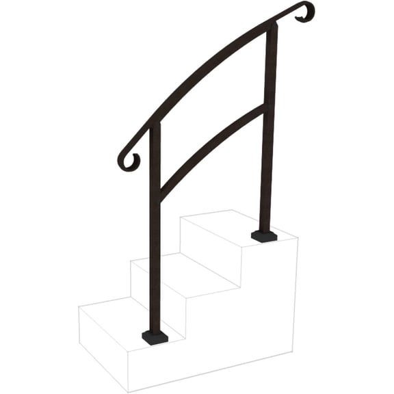 3-Step Adjustable Handrail (Black)