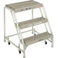 thumbnail image 1 of 3 Step Aluminum Rolling Ladder, 24 in. Grip Step, Without Handrails, 1 of 1