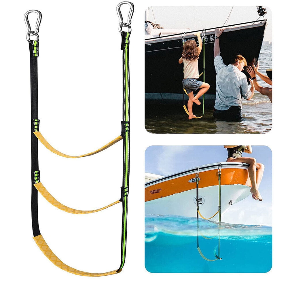 Pond Rope Ladder 3 Step Boat Rope Ladder,Portable Boarding Ladder,Fishing Rope Ladder ...