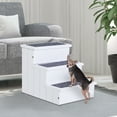 thumbnail image 1 of 3 Step Carpeted Non Slip Pet Stairs Ramp for Cats and Small Dogs, 1 of 8