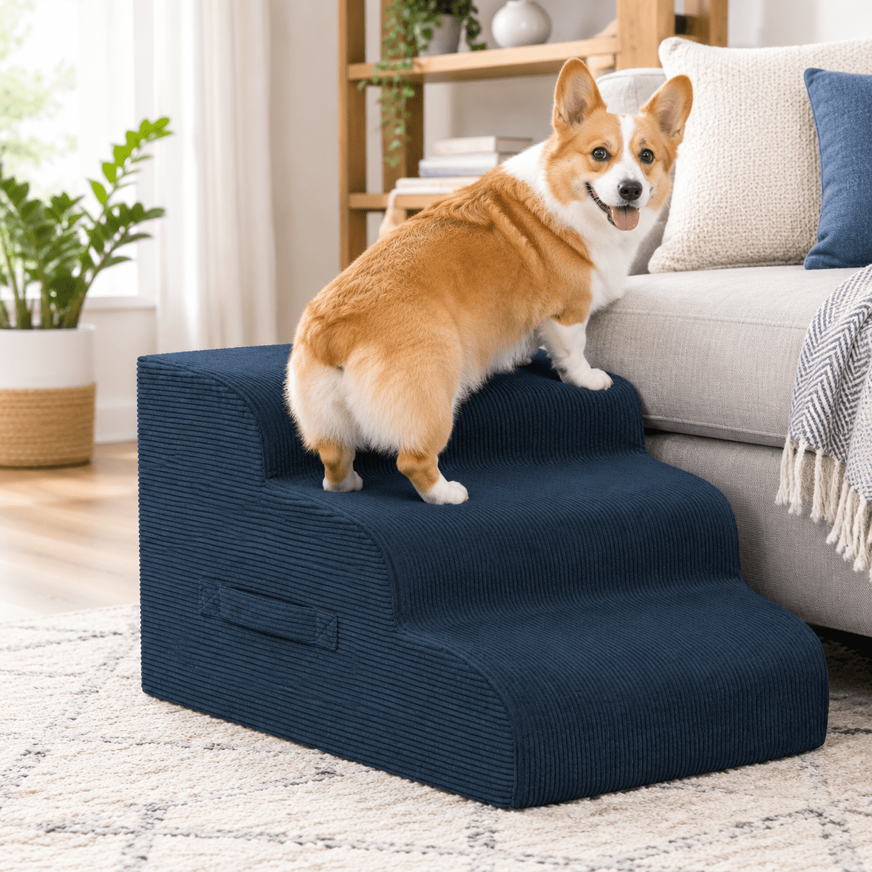 3 Step Dog Stairs Pet Ramp For High Beds Sofas And Cars - Walmart.com