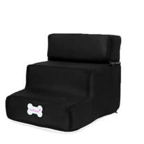 3-Step Dog Stairs - Removable Cover, Non- Mesh & Lightweight - Pet Ladder for Small Dogs