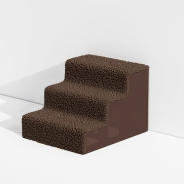 3-Step Dog Stairs for Beds,Pet Steps for Small Dogs and Cats, Non-Slip Dog Ramp,12" High,Holds 50lbs