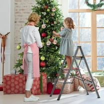 3 Step Folding Aluminum Ladder with Anti-Slip Pedals, 330LBS Capacity, Lightweight for Home, Office, Garage