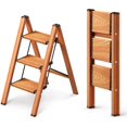 thumbnail image 1 of 3 Step Ladder, Folding Step Stool with Anti-Slip Wide Pedal, Aluminum Material Lightweight Yet Sturdy, 300 Lbs Load, Cute Modern Apperance for Indoor Household Spaces, 1 of 11