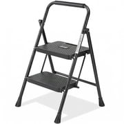 Alvantor 3-Step Ladder, Foldable Step Stool with Safety Lock, Anti-Slip Pedal, 300lbs Capacity