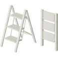 thumbnail image 1 of 3 Step Ladder, Lightweight Portable 3 Step Stool with Anti-Slip Wide Pedal, 330lbs Capacity Aluminum Ladder for Household,Office,Kitchen(White), 1 of 14