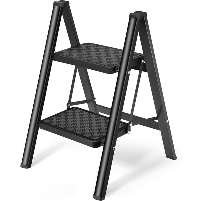 3 Step Ladder, Step Ladder Folding Step Stool, Portable Sturdy Steel