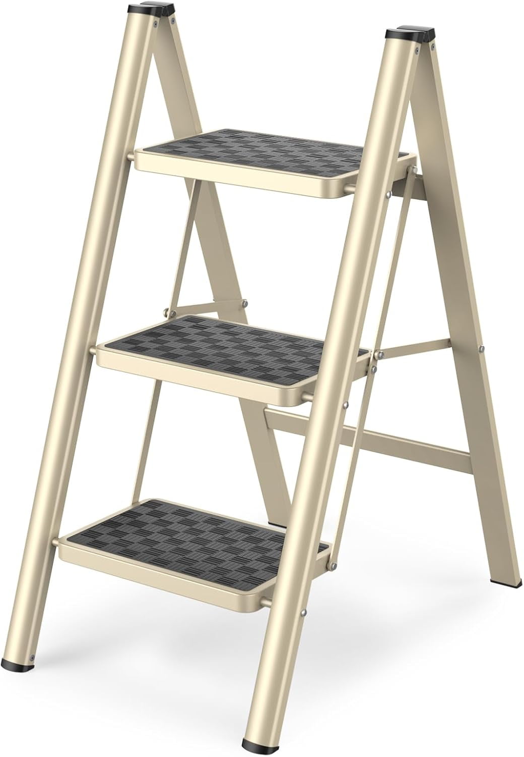 3 Step Ladder, Step Ladder Folding Step Stool, Portable Sturdy Steel