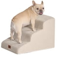 thumbnail image 1 of 3-Step Pet Stairs Fleece-Beige for Small Dogs & Cats, 1 of 8