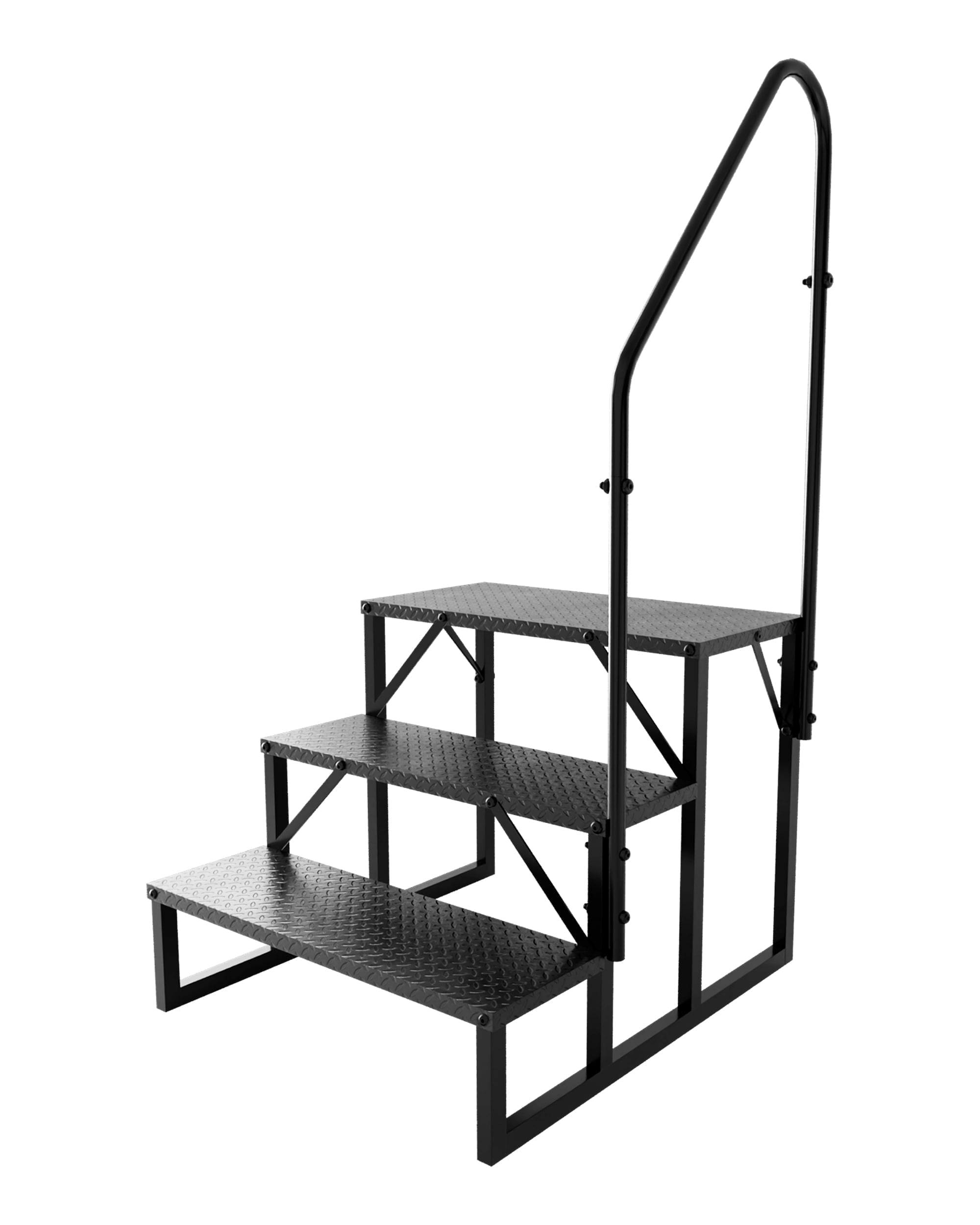 LuckyNote 3-Step RV Stairs with Handrail, Anti-Slip & 660lbs Capacity ...
