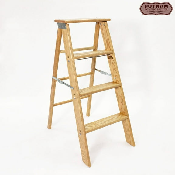 3 Step Red Oak Wood Step Stool